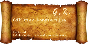 Götter Konstantina névjegykártya